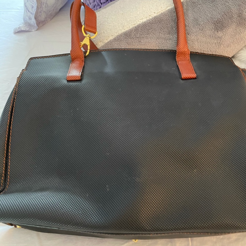 Bottega Marco Polo Black Handled Bag with strap.